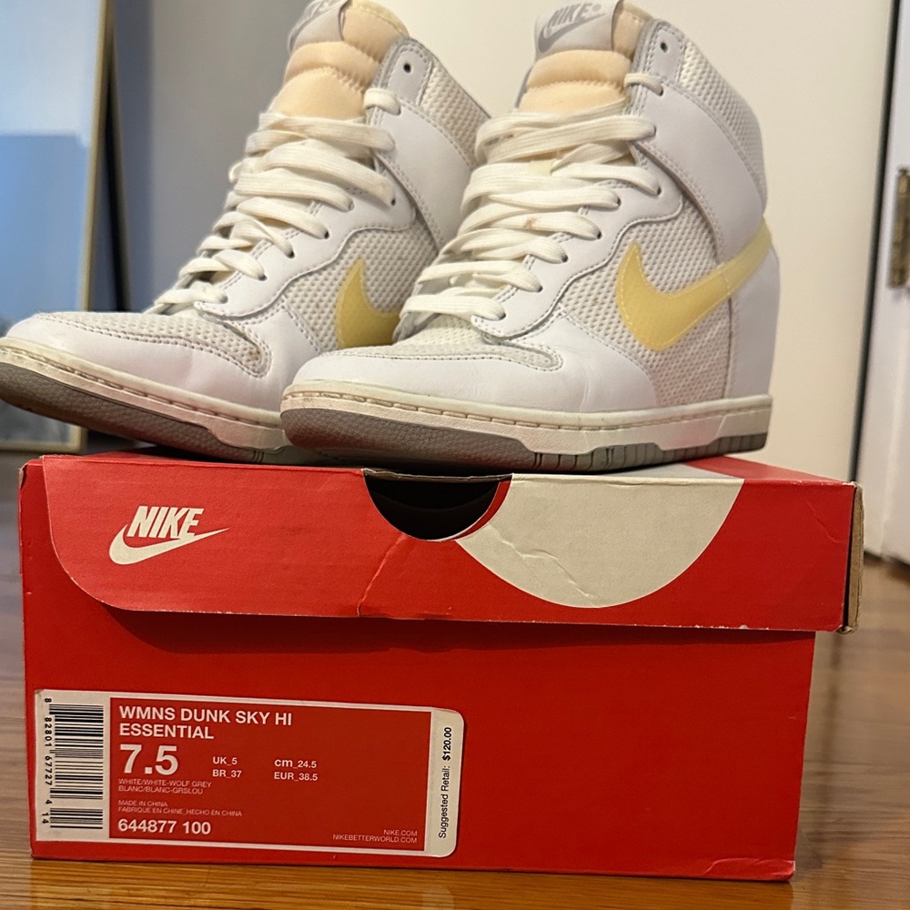 Nike WMNS Dunk Sky Hi Essential White and Yellow Sneakers